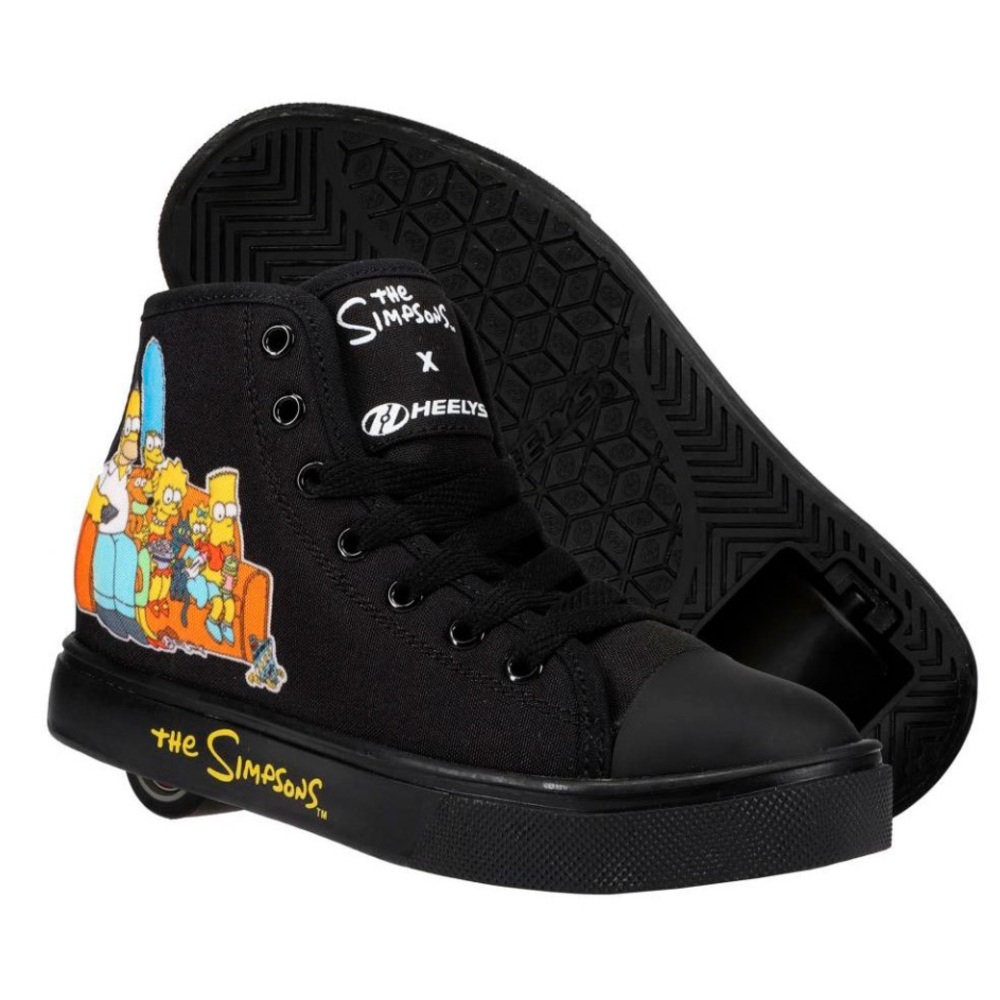HUSTLE THE SIMPSONS X HEELYS BLACK HIGHTOPS